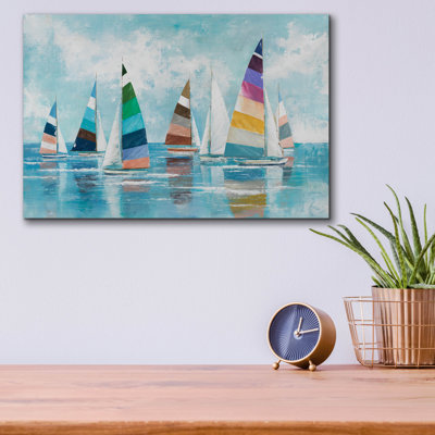  «Sailing In Color» par Max Maxx, art mural en verre acrylique, 16 po x 12 po