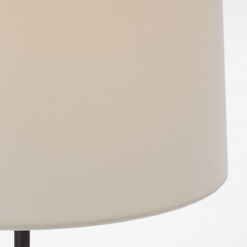 Thomas O'Brien Bryant 52" Adjustable Cordless Floor Lamp with Linen Shade, Modern Iron/Hand-Rubbed Antique Brass