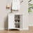 31.5" Tall Metal Side Cabinet with 2 Doors and 2 Adjustable Shelves-884539477