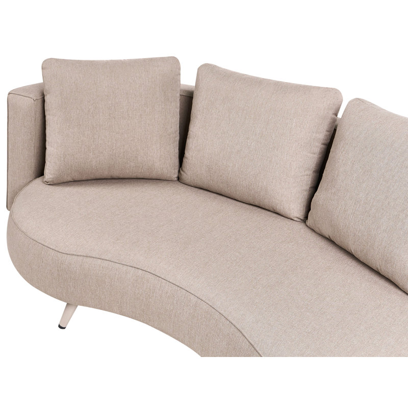 Delynda 210 cm W Curved Metal Patio Corner Sofa with Cushions, Right Hand Facing