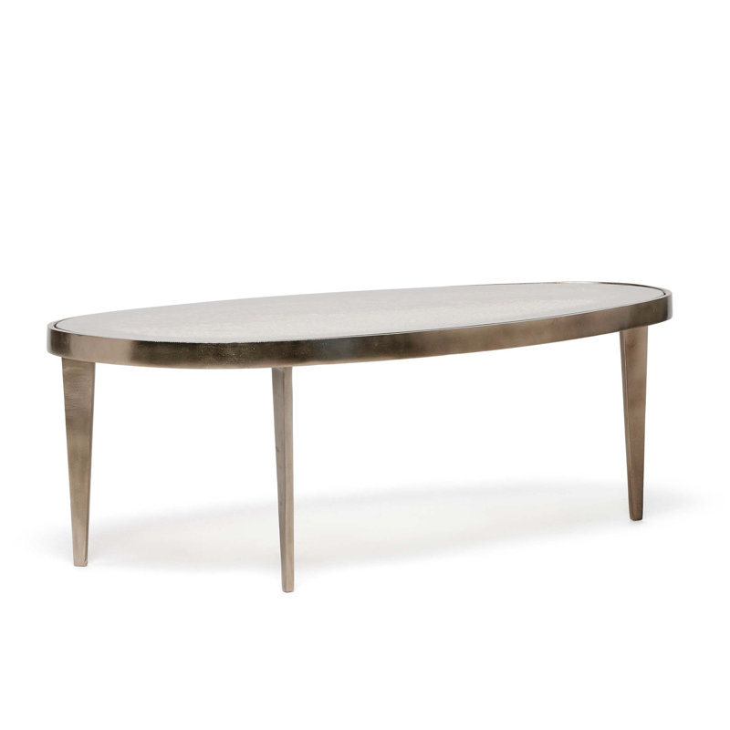 Jan Glass Cocktail Table, 14.5" H x 40" L x 20" W, Twilight Bronze