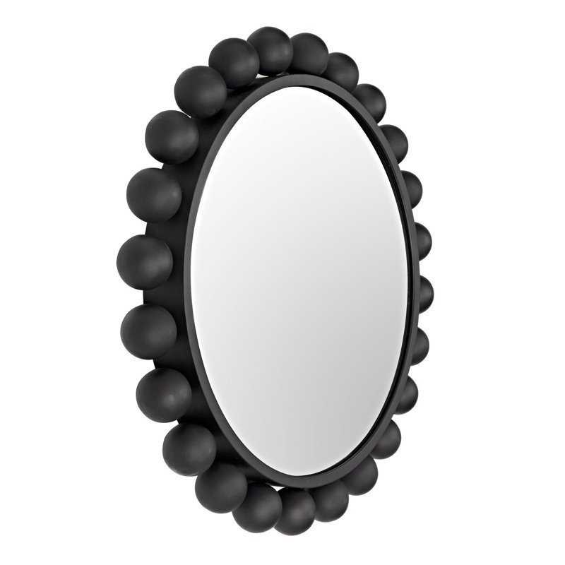 Cooper Flat Metal Wall Mirror, Black