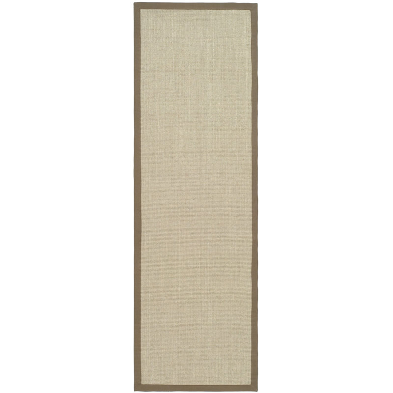 Erroll Machine Made Power Loom Sisal Taupe Area Rug, Runner 2'6" x 12'