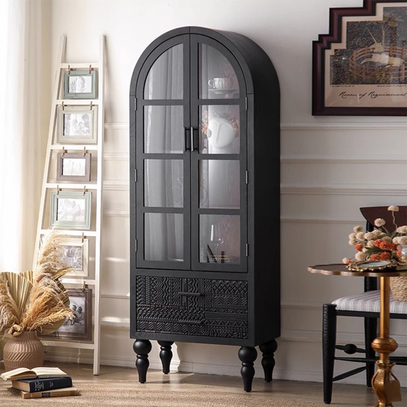 Black Solid Wood Display Cases