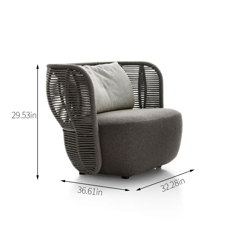 Chaise longue d'extérieur en tissu tressé