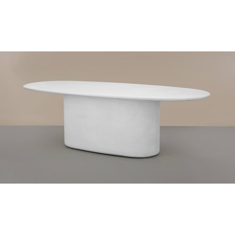 Vaaraa Ivory Dining Table - Oval (210cm), 76 cm H x 210 cm L x 100 cm W
