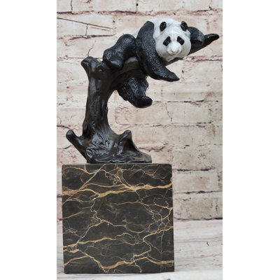 Haouli Panda Bear Mother Bookend Book End''Pride & Joy'' Bronze Sculpture Figurine Decor