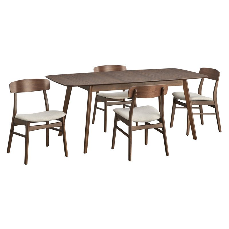 Jagveer Butterfly Leaf Dining Set, 5 Pieces: Table, 4 Chairs