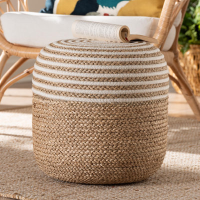 Tabouret d'appoint en bois massif Aahad Seagrass