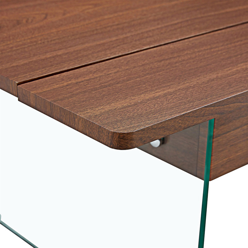 Table basse à plateau relevable avec rangement, Marron foncé