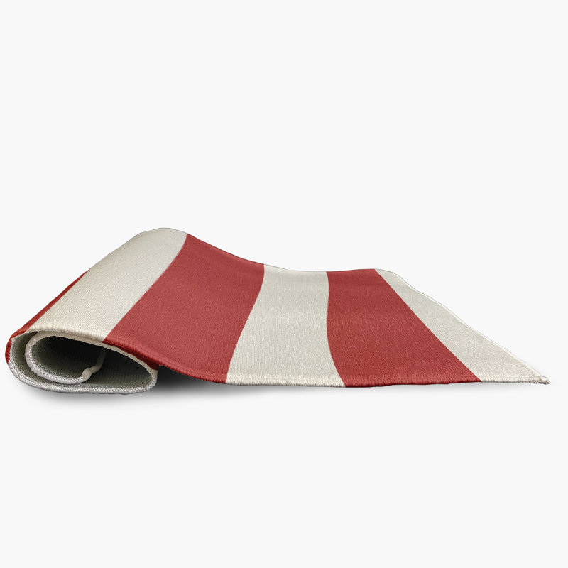 Chenille Striped Rug, Round 5'