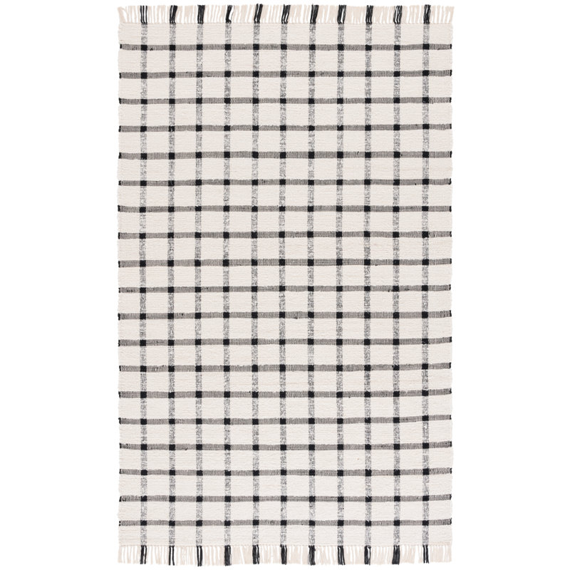 Tapis Montauk 322 ivoire / noir, Rectangle 4 pi x 6 pi