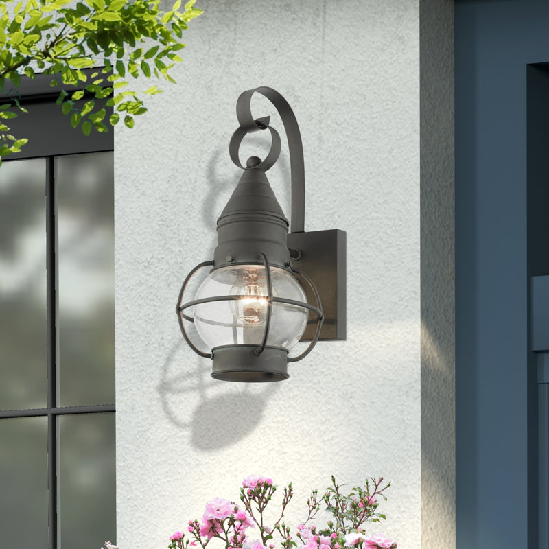 Aster Wall Light, 13.75"H x 7"W x 7.75" D, Charcoal