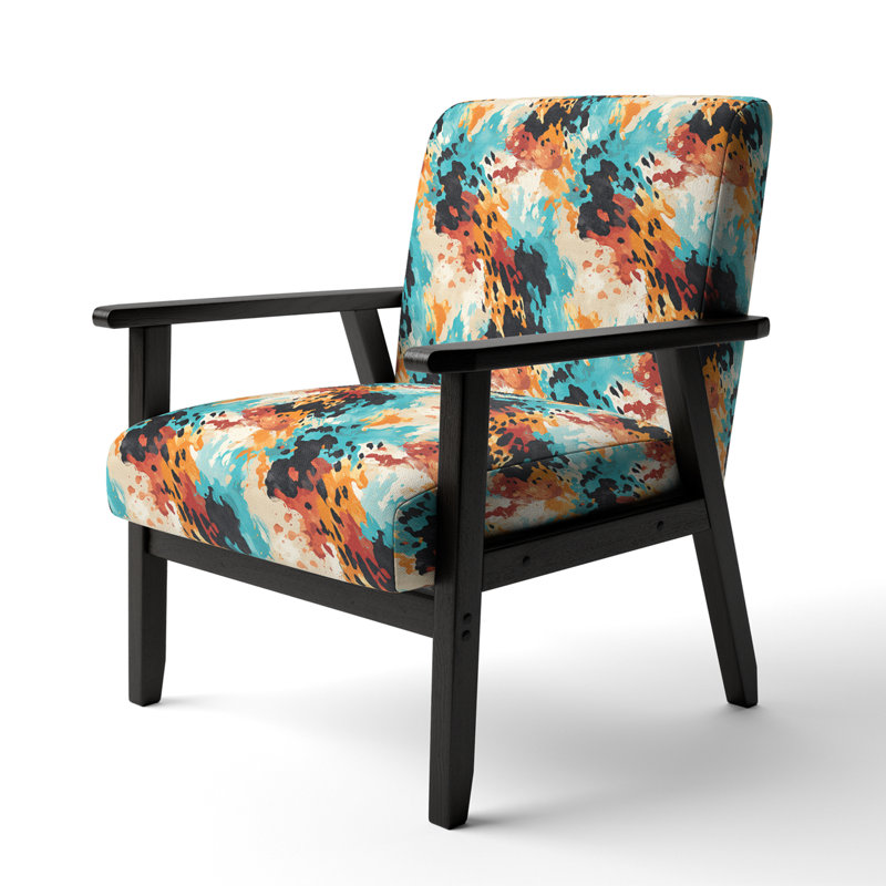 Chaise avec accoudoirs rembourrée à motif animal, Art and Expression Tell And Black