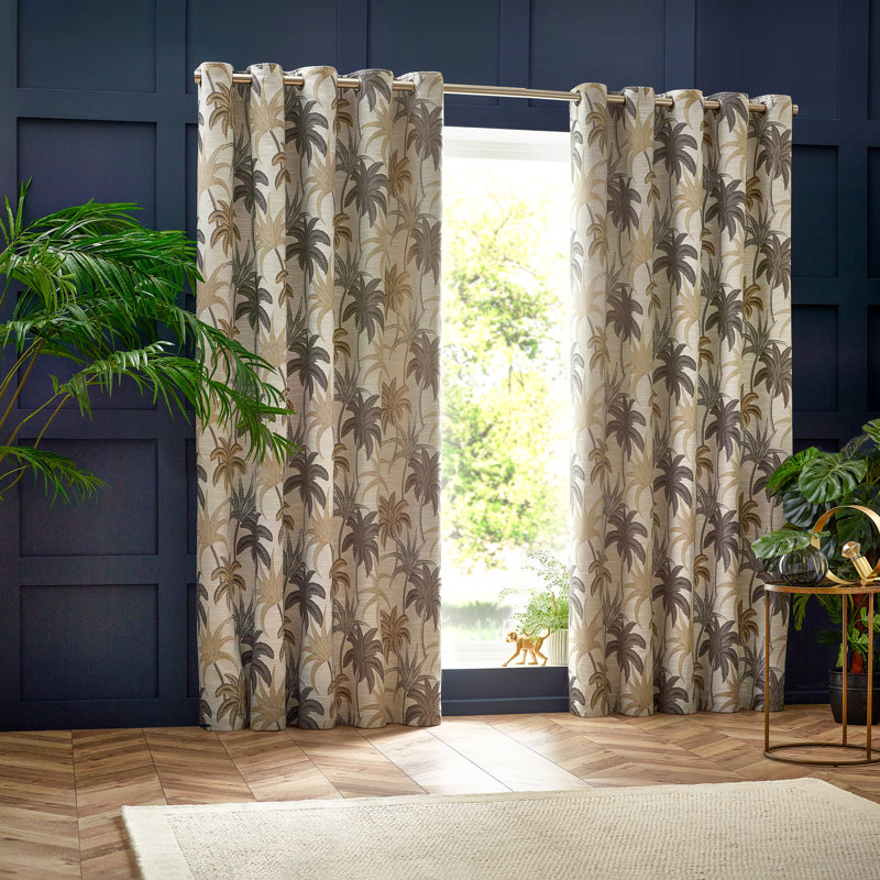 Galapagos Room Darkening Curtain Pair, 168 W x 229 D cm, Beige