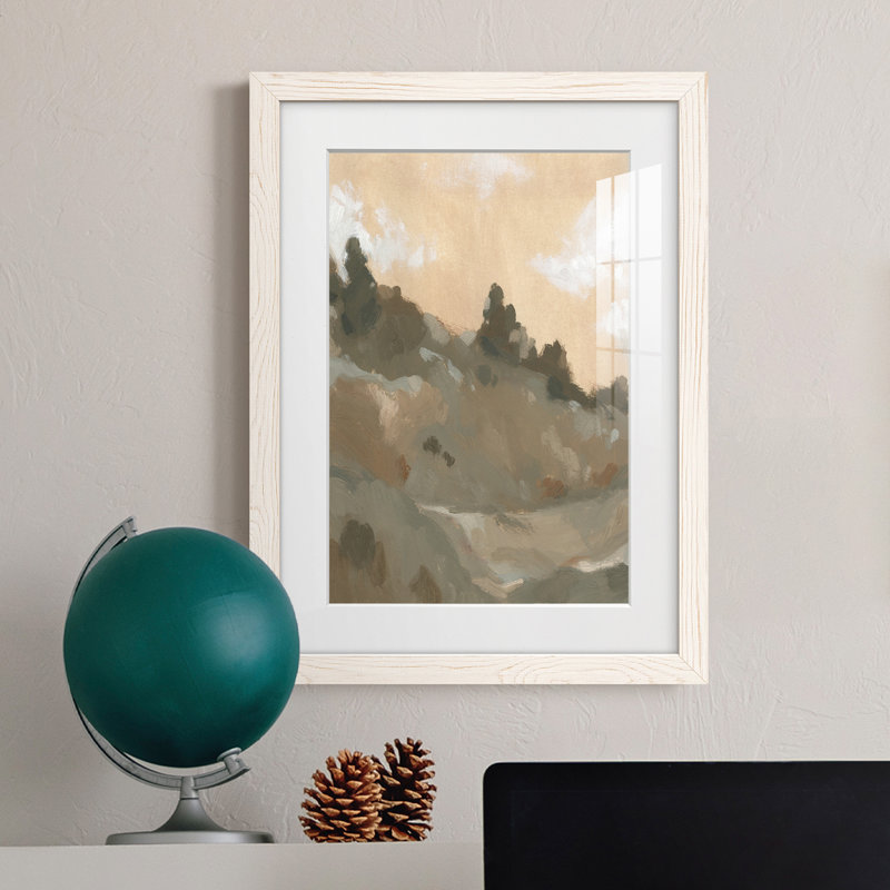 Hillside Walking Path II - peinture encadrée, H 24 po x l 20 po x P 1 po, Cadre blanc