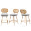 Tabouret de comptoir 26 po avec accoudoirs rembourrés et dossier en rotin 26 po-1297857624