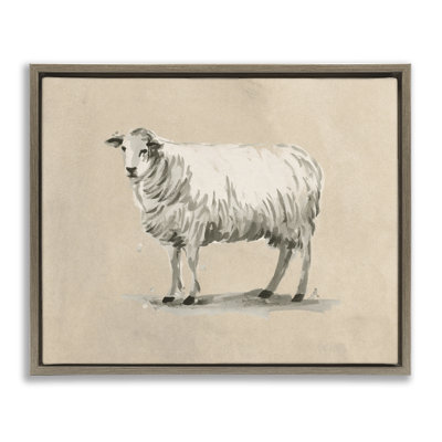 Art mural sur toile flottant traditionnel avec moutons traditionnels par June Erica Vess