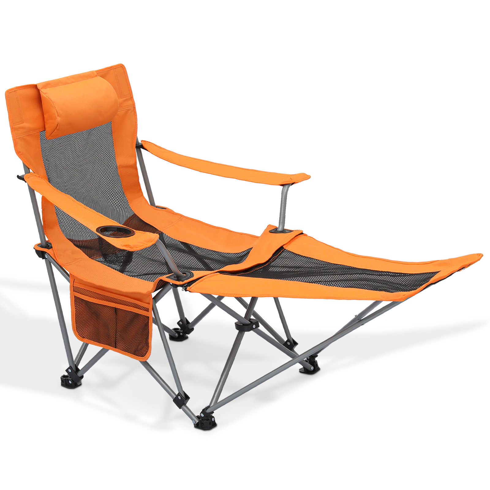 Othel Portable Folding Camping Chair with Elongated Footrest Arlmont & Co. Color: Orange