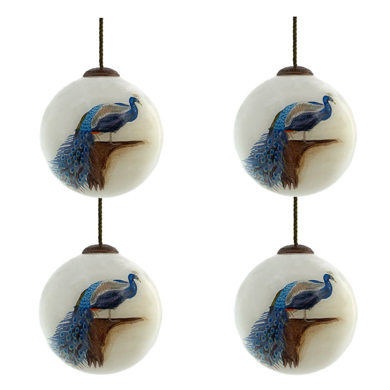 4'' Handmade Glass Animals Ball Ornament