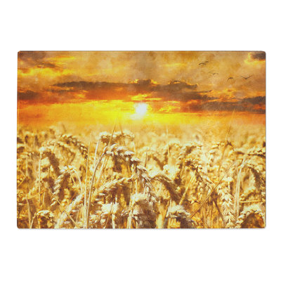 Wheat Field at Sunset Painting Chopping Board