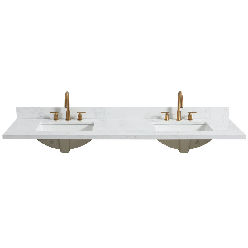 Jaen 73'' Reticulated Grey Stone Double Sink Vanity Top
