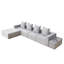 Canapé modulaire à 4 places avec méridienne et repose-pieds surdimensionnés - canapé Cloud en velours côtelé doux pour petits espaces, salon, appartement (gris)-2102824916