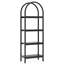 4-Tier Industrial Black Arched Open Bookshelf