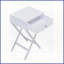 Blanc et peu encombrant Table basse chromée avec tiroir - Base en X moderne pour petits espaces-121049643-121049644