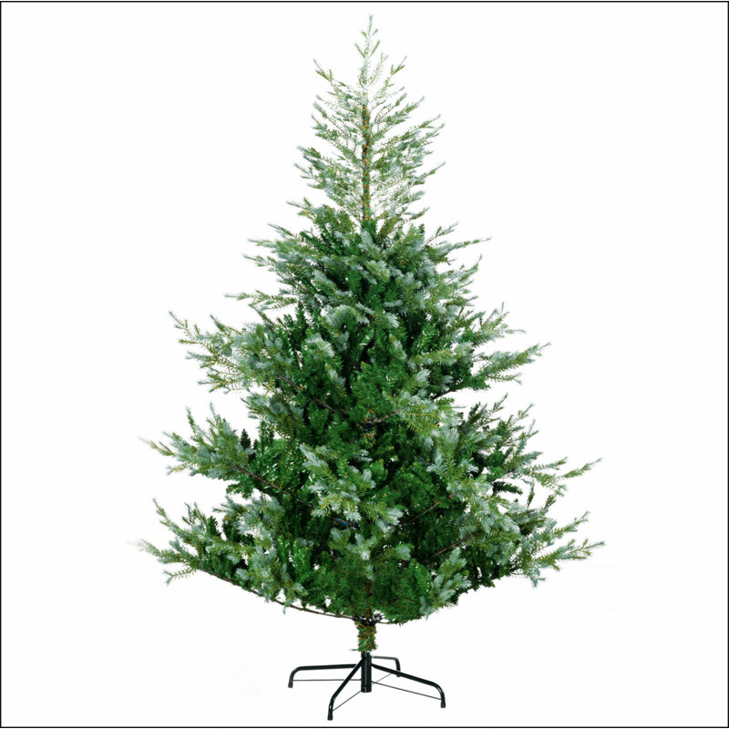 Arbre de Noël artificiel avec 795 branches, ouverture automatique, base en acier, forme large, branches faciles à façonner