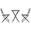 Vidaxl Bistro Set Folding 3 Pcs Steel-117955441