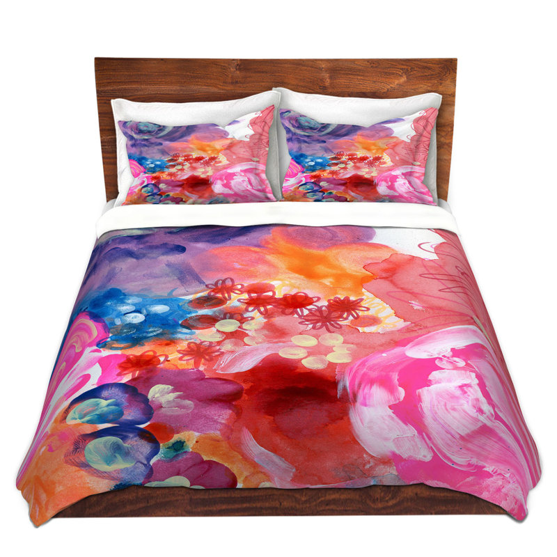 Polyester Floral Duvet Cover, 1 King Duvet Cover + 2 King Shams