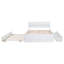 Cadre de lit double moderne avec lit gigogne simple et 2 tiroirs pour blanc brillant et blanc délavé