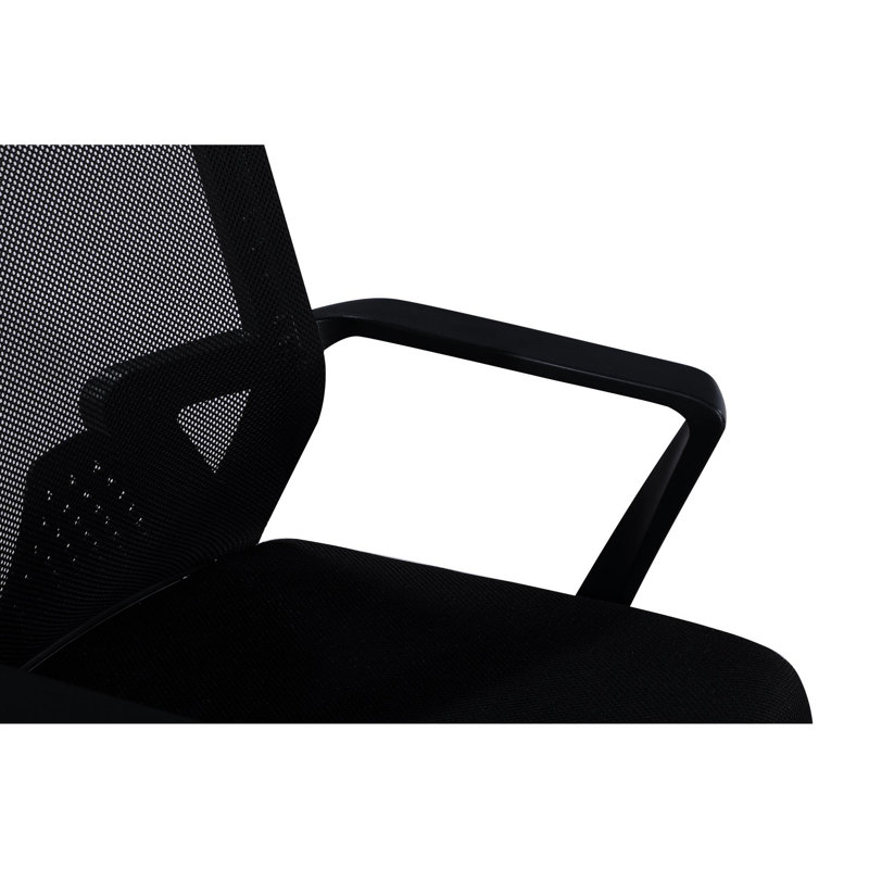 Fauteuil ergonomique respirant en filet pour le travail, soutien lombaire, look minimaliste, poids de 20,53 lb, chaise de bureau confortable à dossier moyen, poids, noir