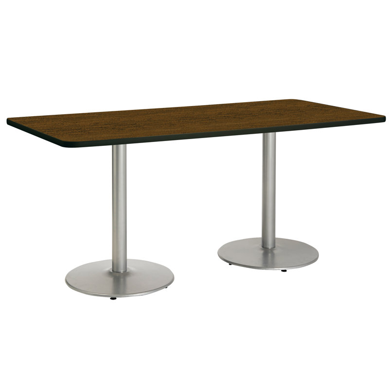Table de pause en métal 96 po, Noyer, Argent, H 36 po x L 96 po x l 36 po
