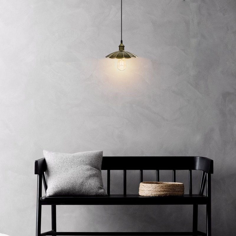 Contreras 1 - Light Matte Black Dome Pendant, Yes, LED, Brushed Brass