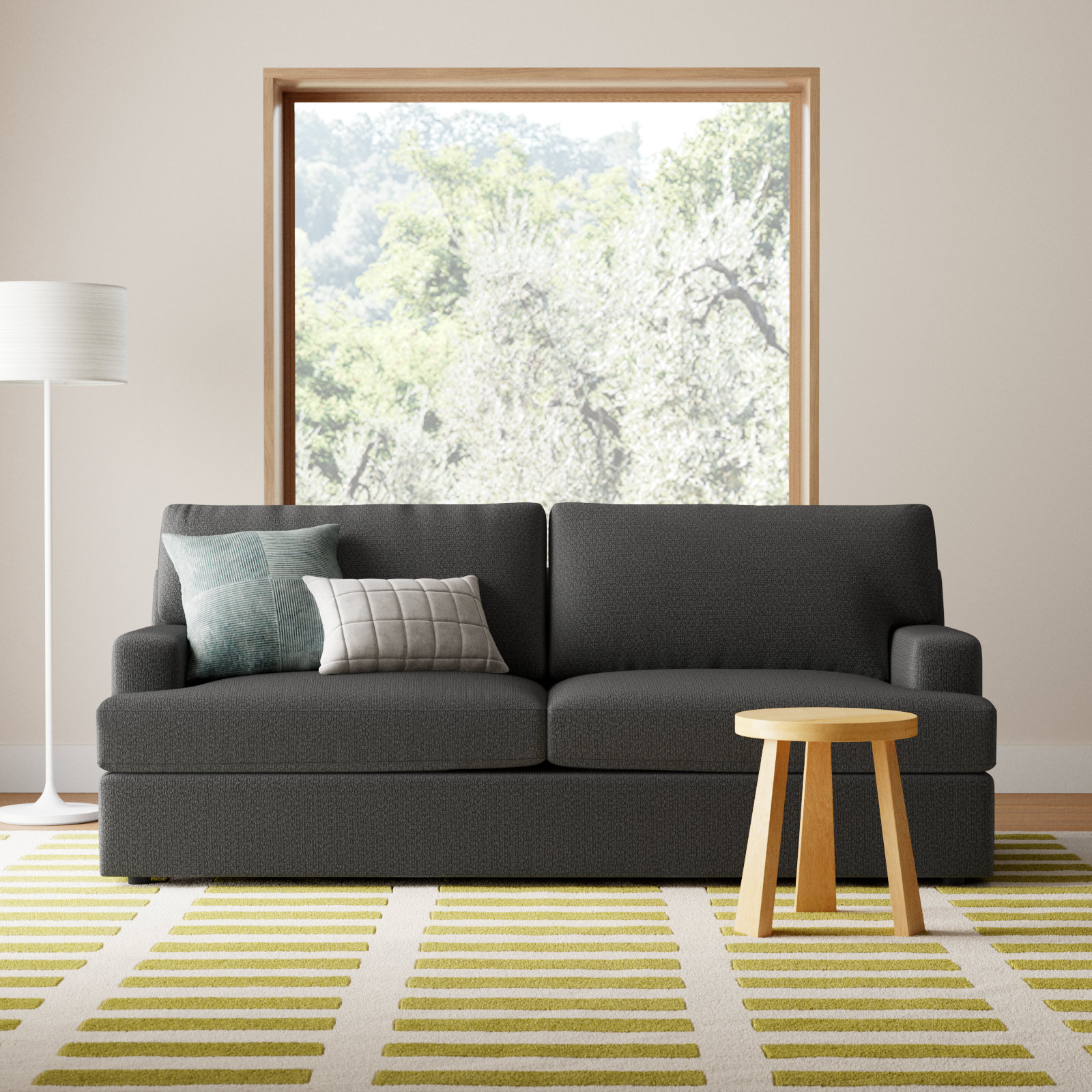 Cleo 84'' Sofa, Davis Smoke Bouclé