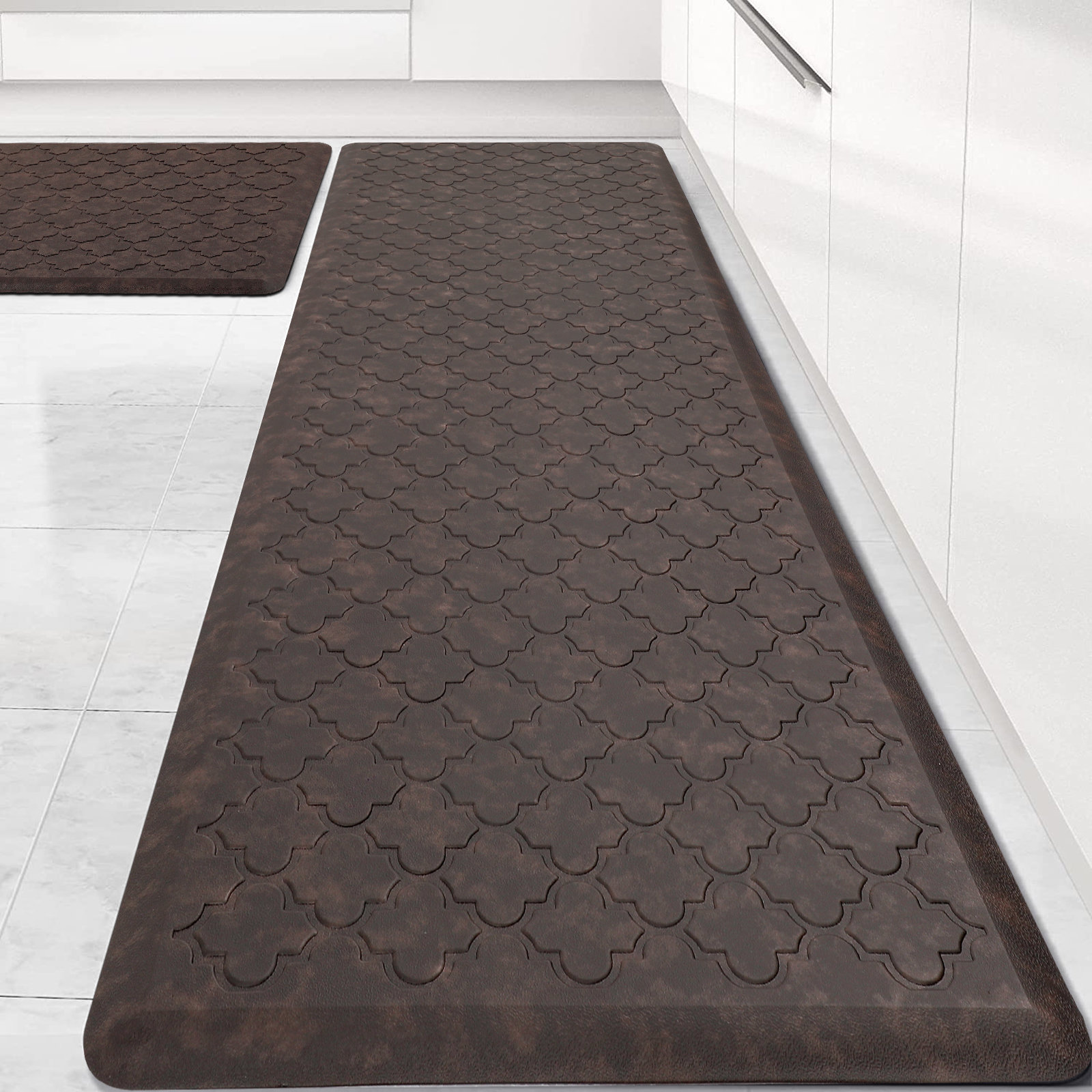 Kitchen Runner Rug, Non-Skid Cushioned Waterproof Floor Mat, 20 x 60 - 20 x 60 - Brown