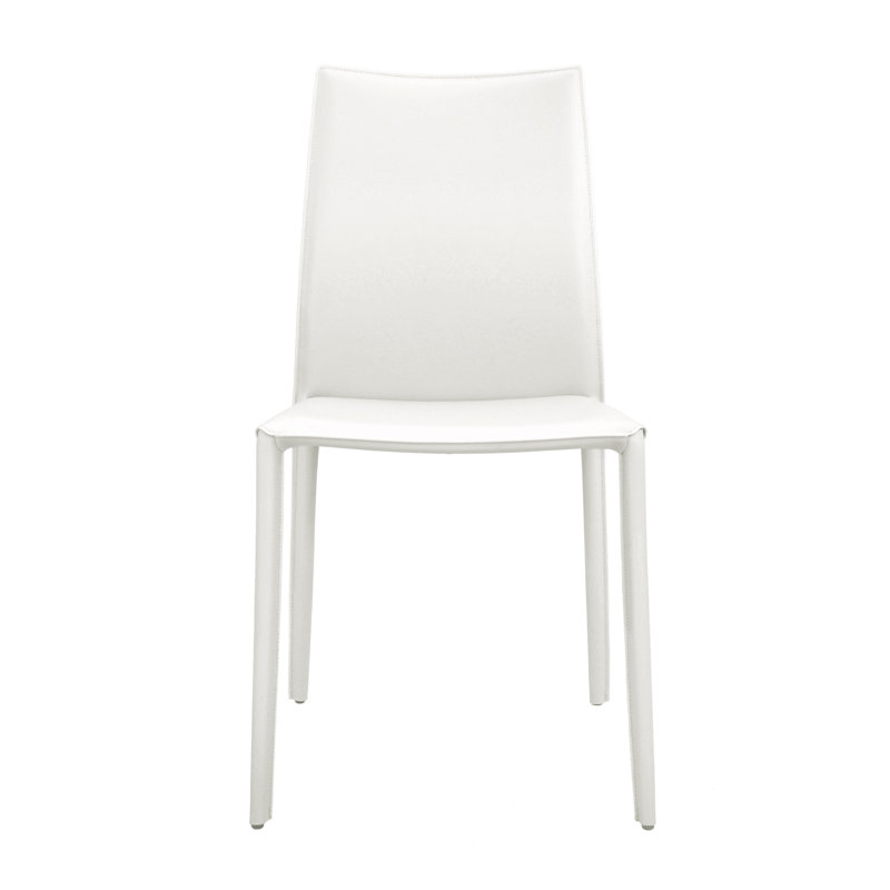 Helmer Bonded Leather Side Chair, White