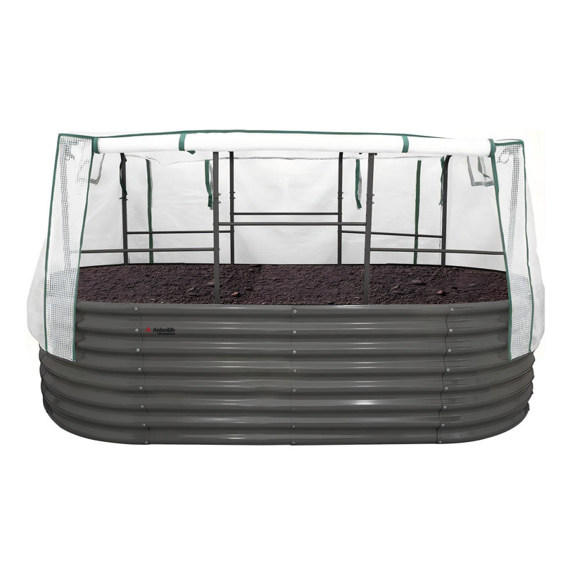 Bâche de serre surélevée Anleolife 8x4 avec cadre de tunnel de culture transparent en PE