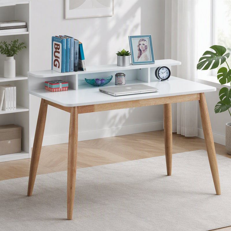 Bureau d'écriture avec huche Roskilde, Blanc / Naturel