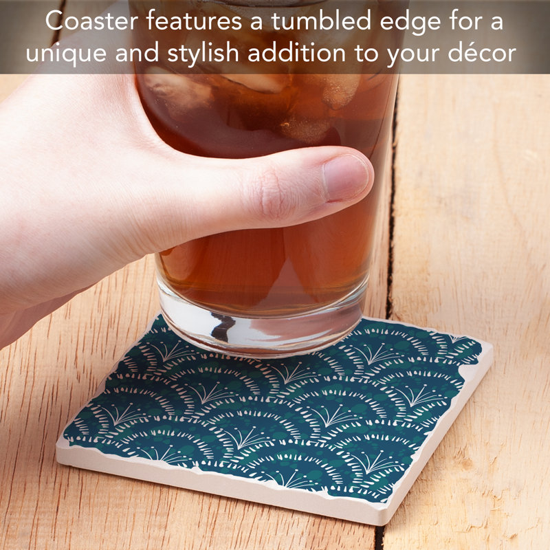 Shell Sketch Single Tumbled Tile Coaster