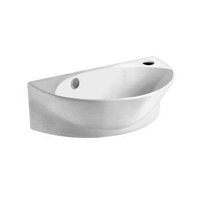 Whitehaus Collection Isabella 10.62'' White Vitreous China U-Shaped Bathroom Sink with Overflow