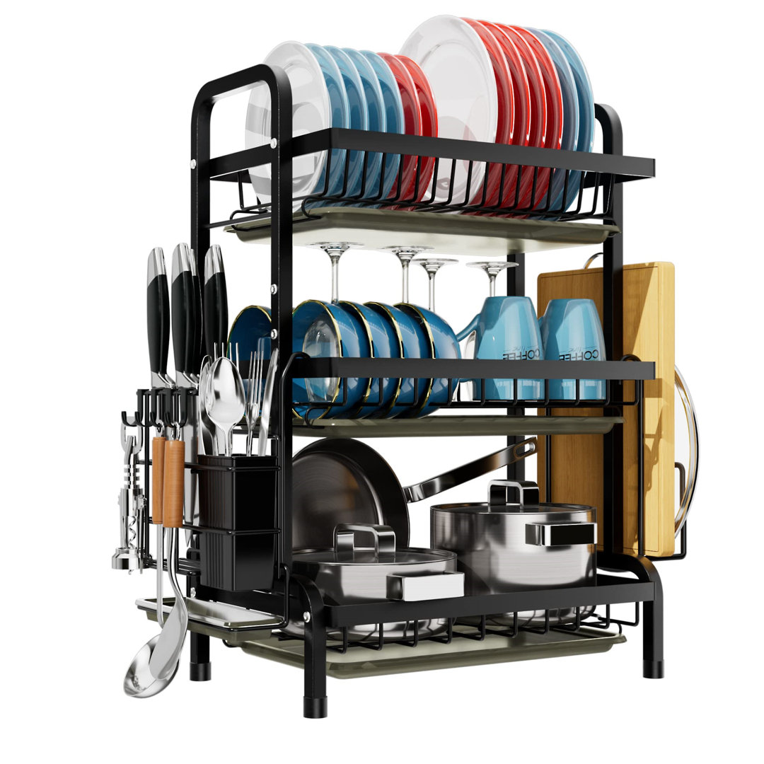 Dish Drainer With Drip Tray (3 Levels)