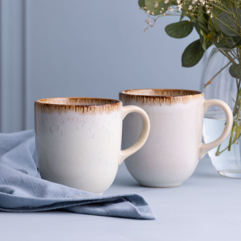 Reactive Dinnerware Mugs 400ml, Cream