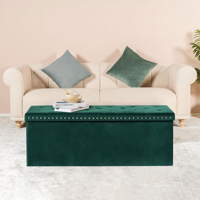 Banc de rangement avec repose-pieds pliant
