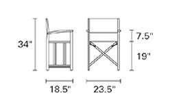 Capri Folding Director Chair, Blue