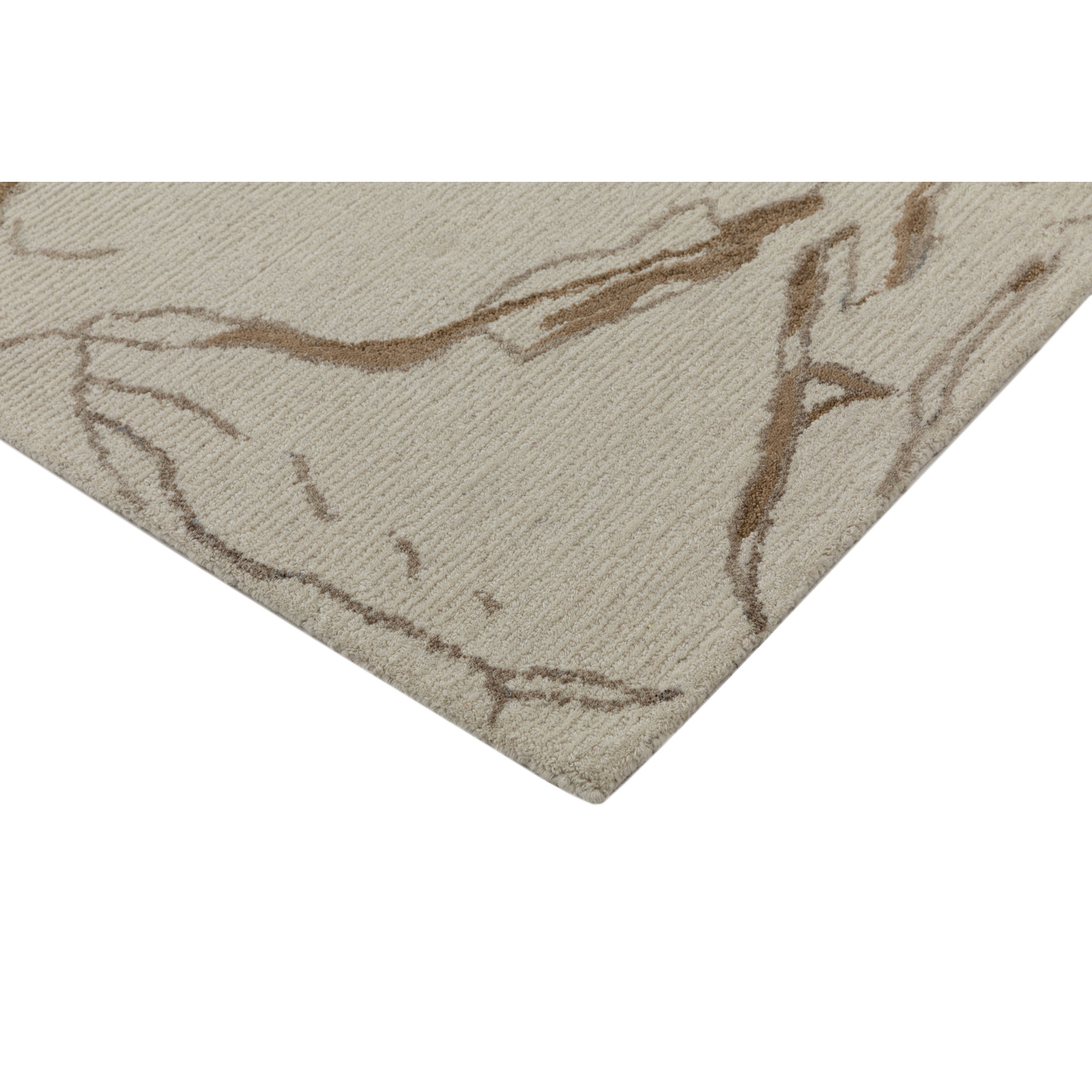 Ada Hand-Tufted Wool Abstract Area Rug, Rectangle 8'9" x 11'9", Ivory