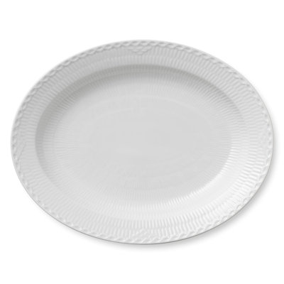 Royal Copenhagen White Fluted Half Lace Oval Platter