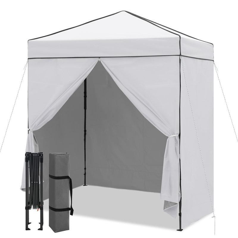 Tente d'auvent 6 x 4, auvent escamotable robuste avec parois latérales, Blanc